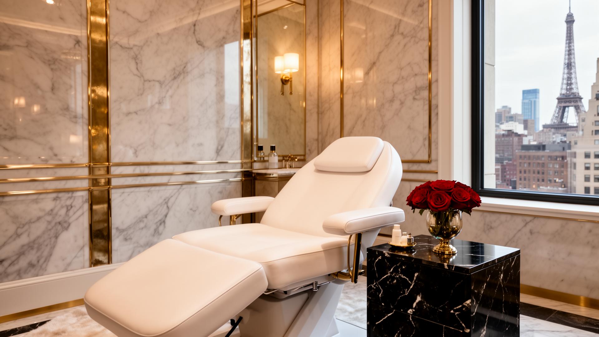 Royal Costhetics treatment room with Manhattan Parisian luxury interior